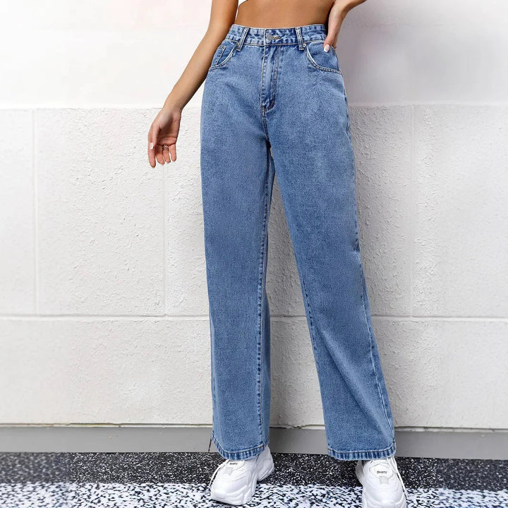 Jeans Donna Mom Vita Alta Stile Casual