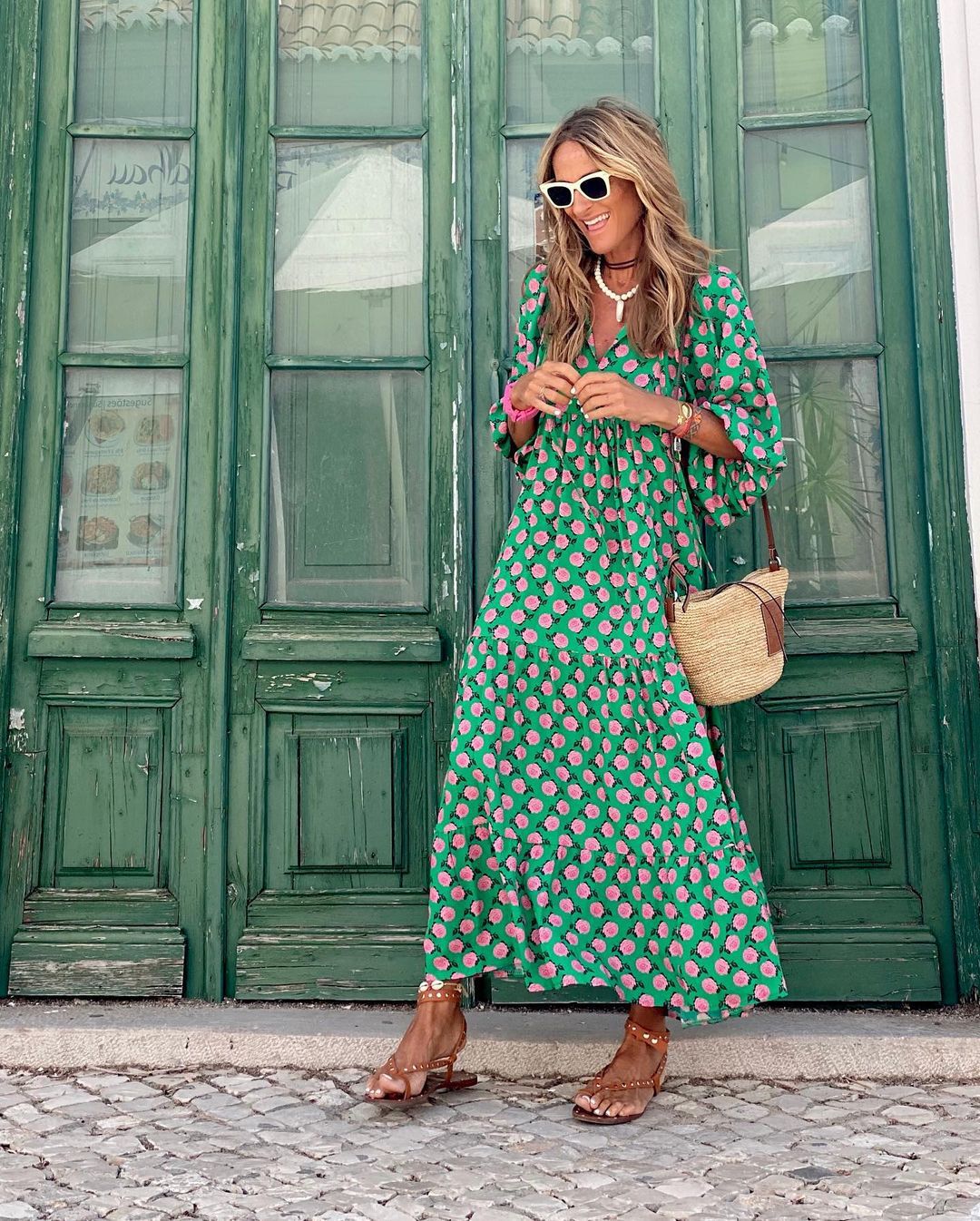 Abito Maxi Donna Stile Bohémien Taglio Rilassato
