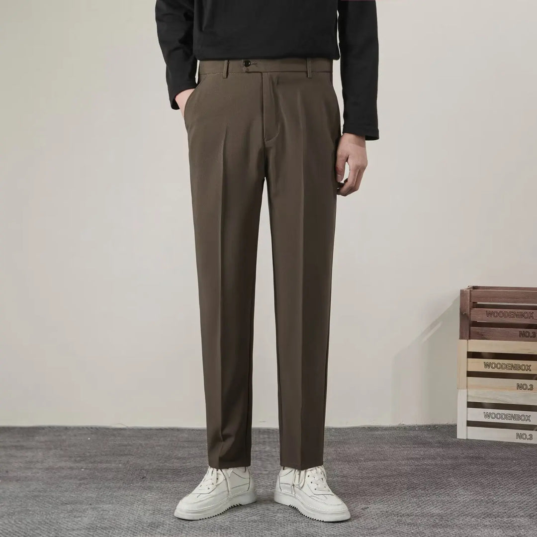 Pantaloni Uomo Casual Tessuto Morbido Vestibilità Comoda