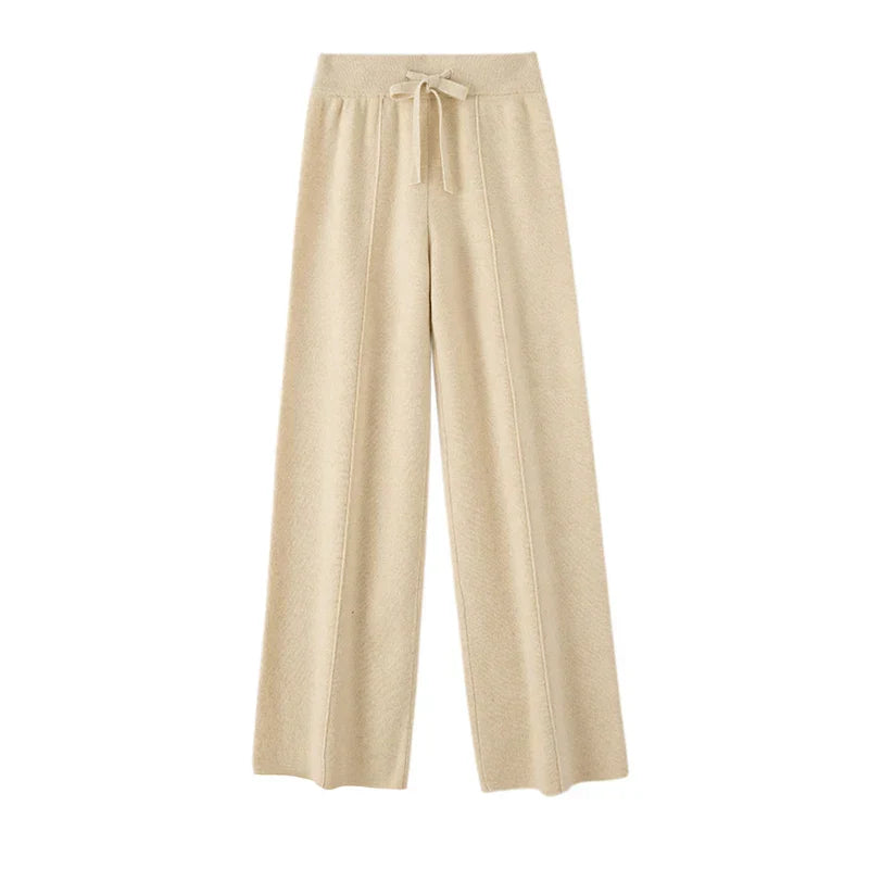 Pantaloni Uomo in Lana Merino Vita Alta Taglio Ampio