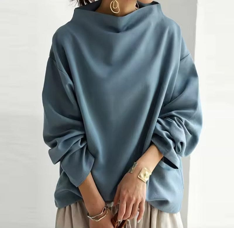 Maglia Donna Collo Alto in Morbida Maglia Elasticizzata