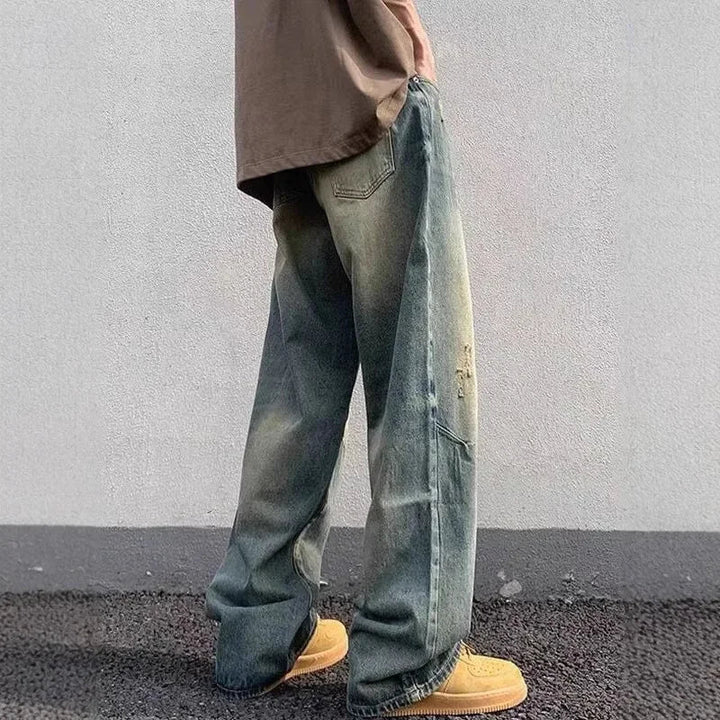 Jeans Uomo Denim Vestibilità Larga Street Style - Vesarelli