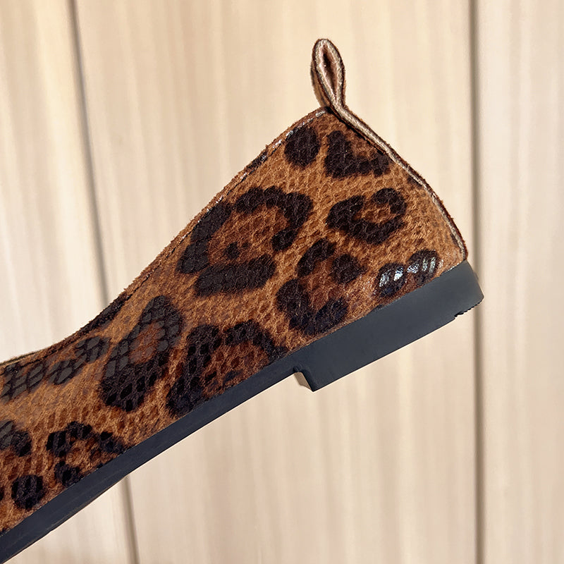 Ballerine Donna Pelle Vegana Scollo Basso Animalier