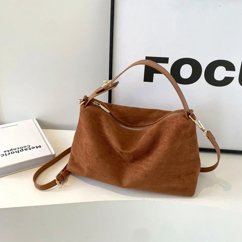 Borsa Tracolla Donna in Pelle Scamosciata Morbida