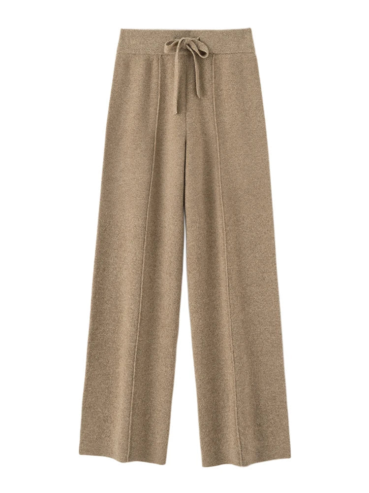 Pantaloni Uomo in Lana Merino Vita Alta Taglio Ampio
