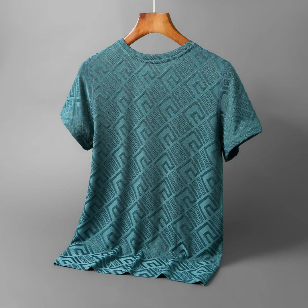 Tshirt Uomo Tessuto Embossed Vestibilità Regular