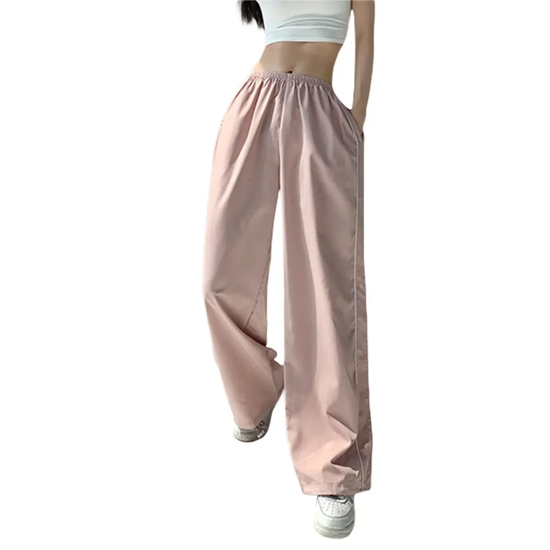Pantaloni Jogging Donna Cotone Casual Vestibilità Rilassata Baggy