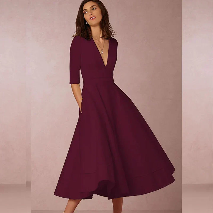 Abito Vintage Donna Gonna Svasata Linea A Elegante