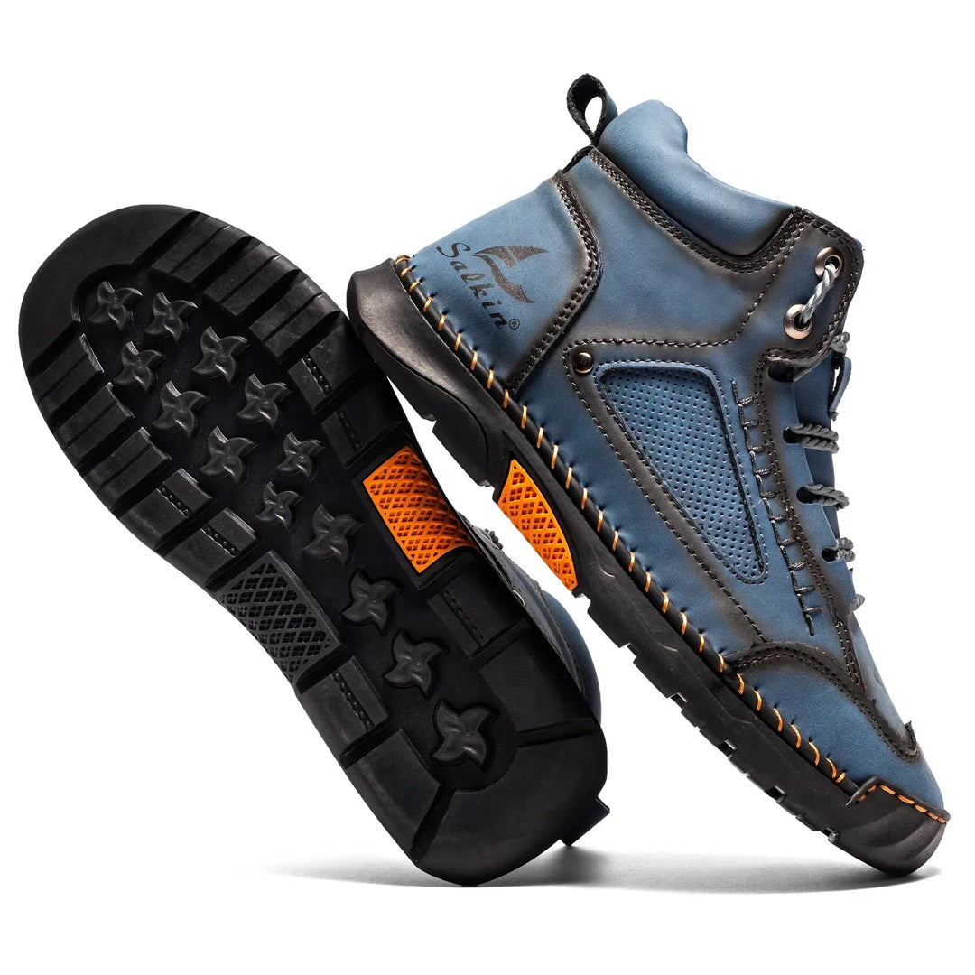 Stivali Uomo in Pelle Comfort Alla Caviglia