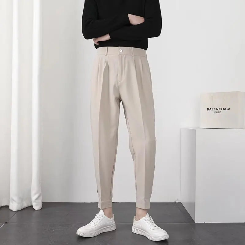 Pantaloni Casual Uomo Slim Fit Tela Leggera