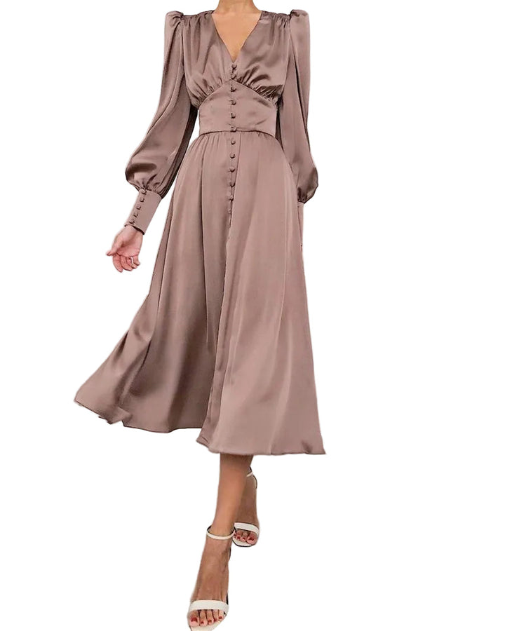 Abito Donna in Raso Scollo Classico Vestibilità Elegante - Vesarelli
