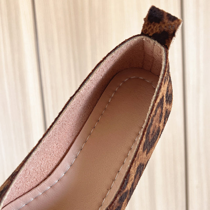 Ballerine Donna Pelle Vegana Scollo Basso Animalier