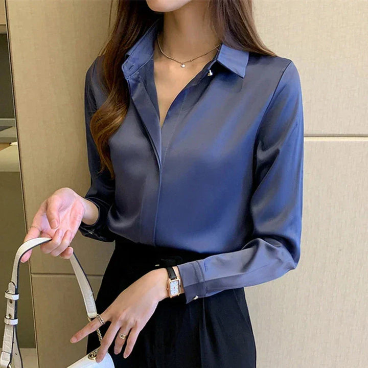 Camicia Donna Classica in Seta Manica Lunga
