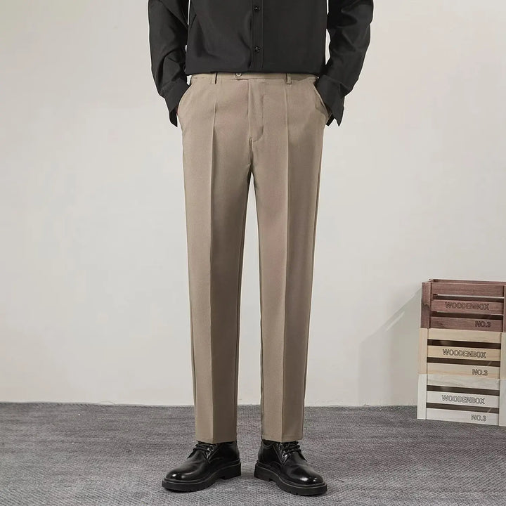 Pantaloni Uomo Casual Tessuto Morbido Vestibilità Comoda
