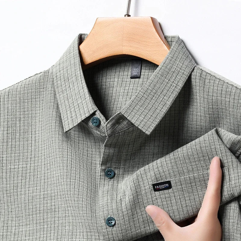 Camicia Uomo in Lino Scozzese Leggera Vestibilità Comoda Estiva - Vesarelli