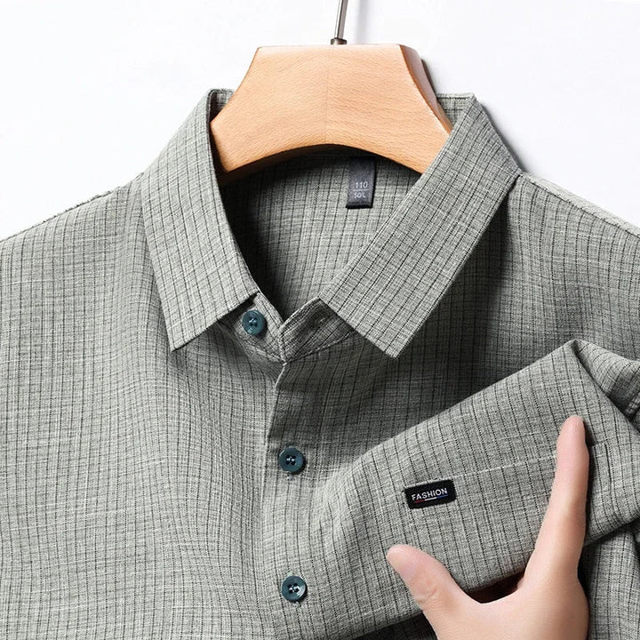 Camicia Uomo in Lino Scozzese Leggera Vestibilità Comoda Estiva - Vesarelli