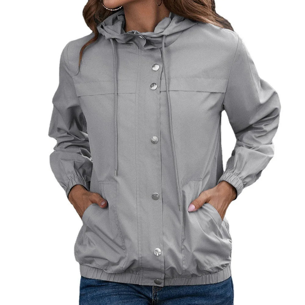 Trench Donna Impermeabile con Cappuccio Lunghezza Lunga