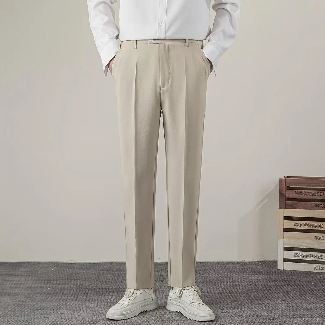Pantaloni Uomo Casual Tessuto Morbido Vestibilità Comoda