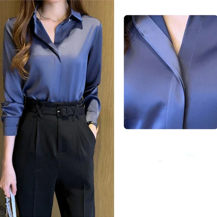Camicia Donna Classica in Seta Manica Lunga