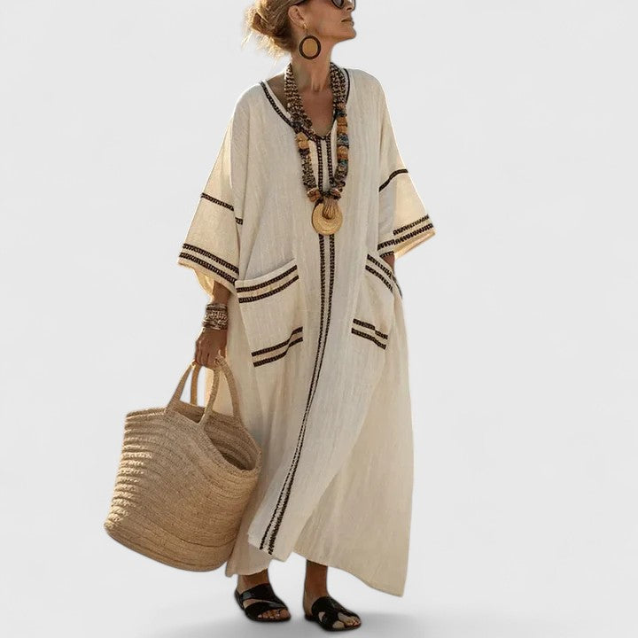 Abito Donna Stile Bohemien Tessuto Leggero Vestibilità Libera - Vesarelli