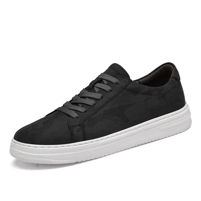 Sneakers Uomo con Rialzo Interno e Texture Morbida Comfort