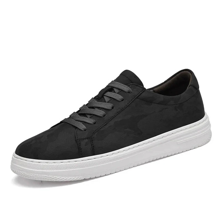 Sneakers Uomo con Rialzo Interno e Texture Morbida Comfort