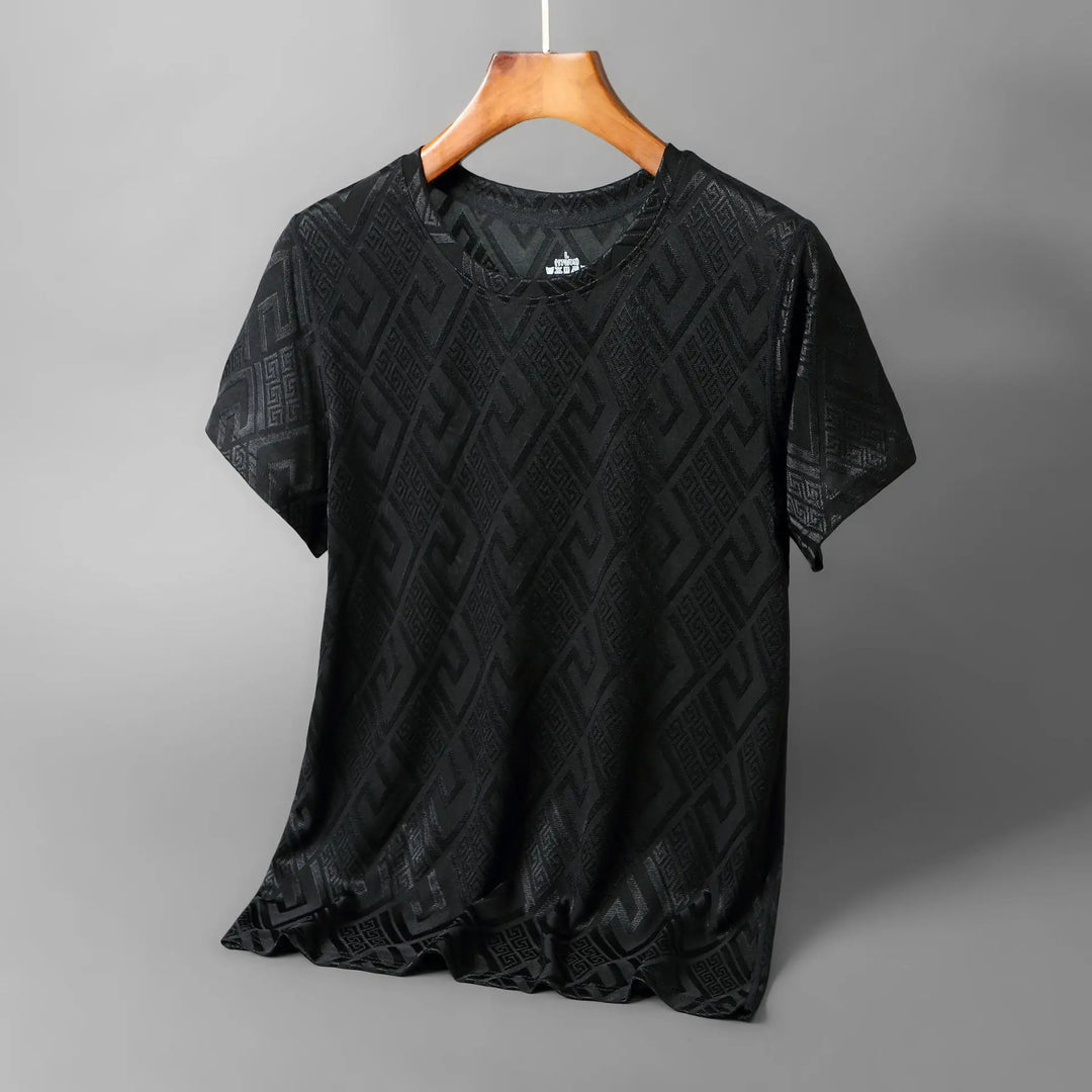 Tshirt Uomo Tessuto Embossed Vestibilità Regular