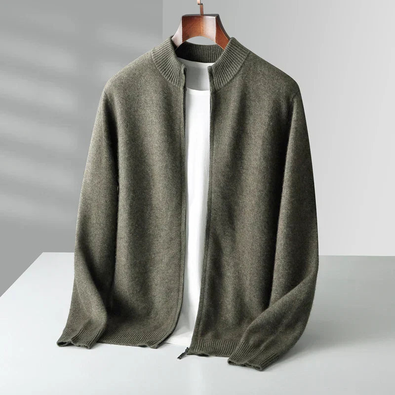 Gilet Uomo in Cashmere con Zip Vestibilità Classica