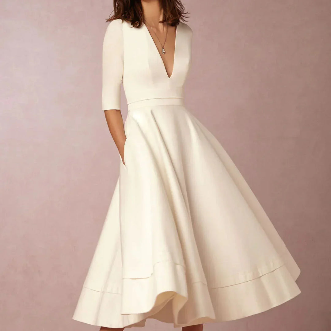 Abito Vintage Donna Gonna Svasata Linea A Elegante - Vesarelli