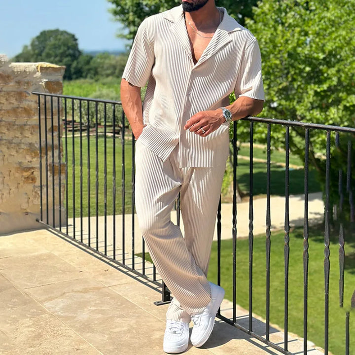 Completo Estivo Uomo Pantaloni e Camicia Colletto Classico