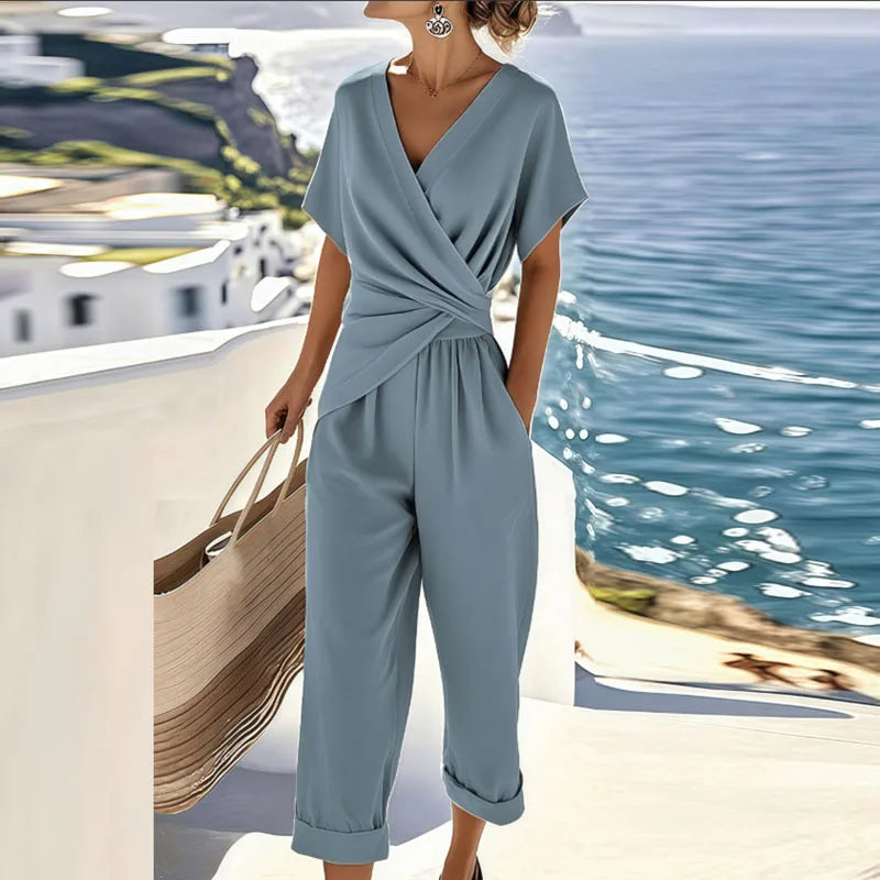 Set Estivo Donna Avvolgente Pantaloni Sartoriali