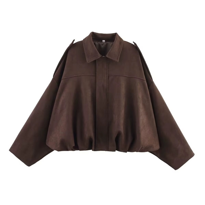 Giacca Bomber Uomo Effetto Scamosciato Oversize Vintage