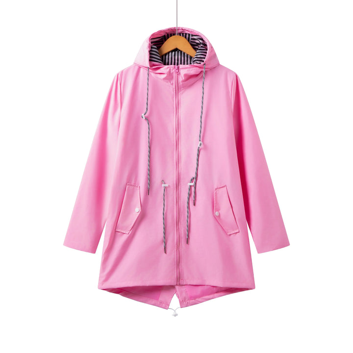 Trench Donna Impermeabile con Cappuccio Stile Casual