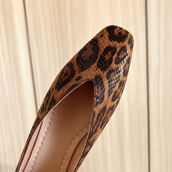 Ballerine Donna Pelle Vegana Scollo Basso Animalier