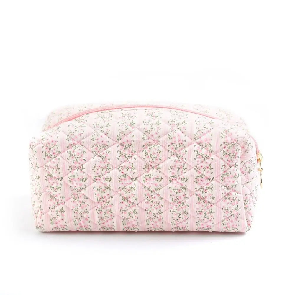 Borsa Trucco Donna Trapuntata Floreale Morbida - Vesarelli
