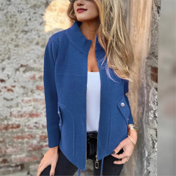 Giacca Donna Invernale Collo Alto con Cerniera Elegante