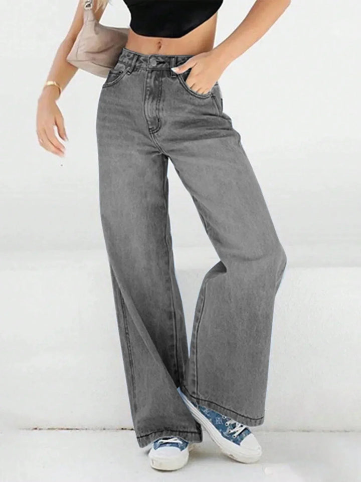 Jeans Donna Vita Alta Vestibilità Larga