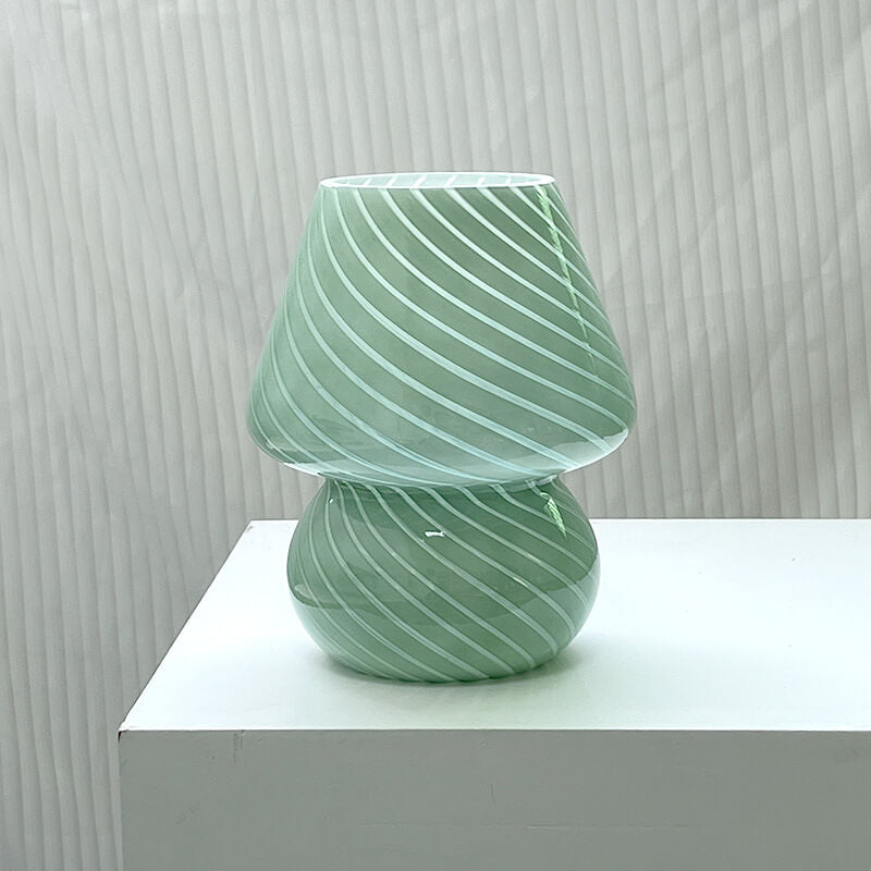 Lampada da Tavolo Vetro Spugna a Righe Stile Moderno Minimalista