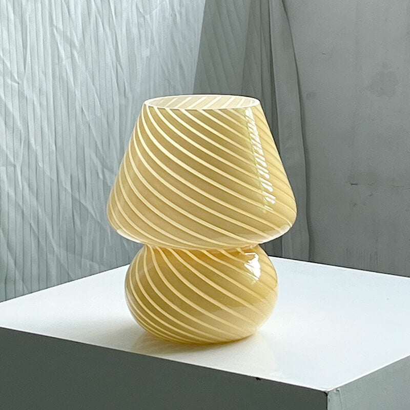 Lampada da Tavolo Vetro Spugna a Righe Stile Moderno Minimalista