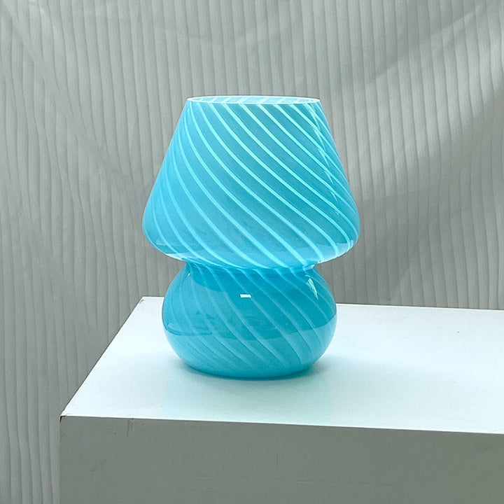 Lampada da Tavolo Vetro Spugna a Righe Stile Moderno Minimalista