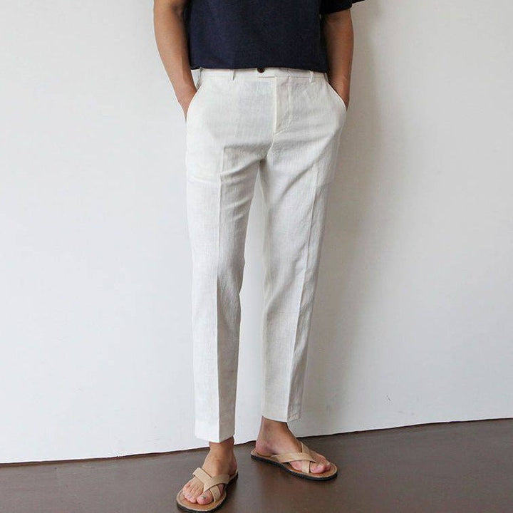 Pantaloni Uomo Gamba Dritta Tasche Laterali Classici