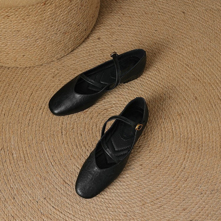 Scarpe Donna Mary Jane Pelle Cinturino con Fibbia