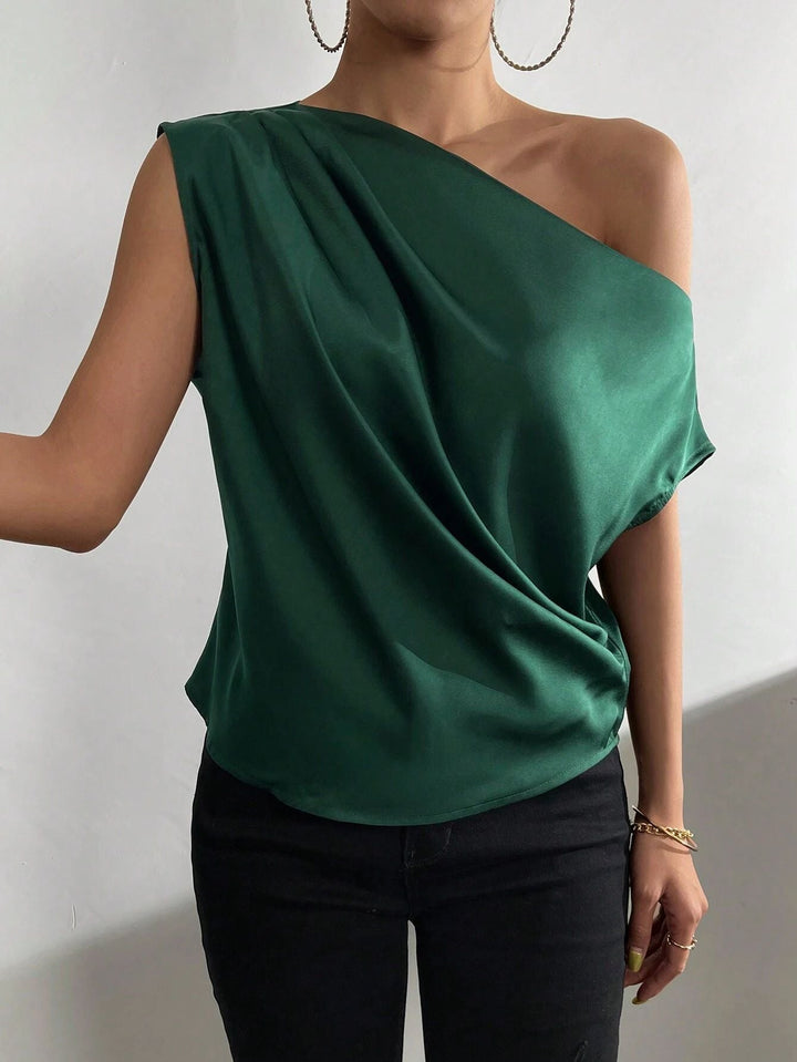 Donna Monospalla Asimmetrico Scollo Elegante Moderno