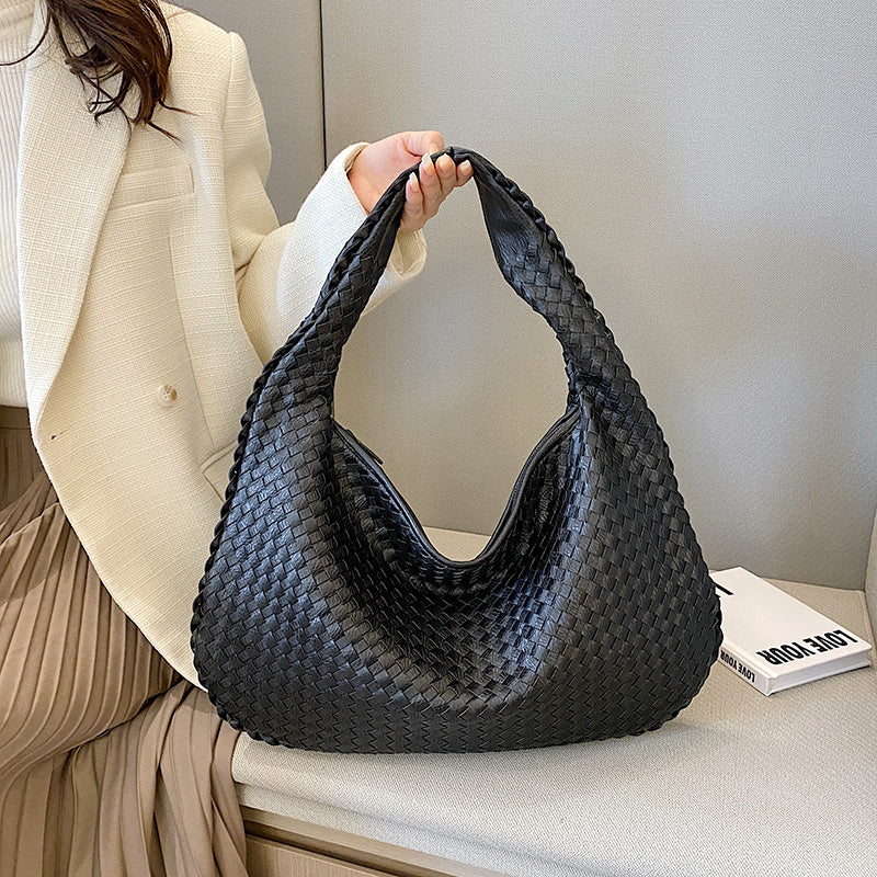 Borsa Hobo Donna in Pelle Intrecciata Tracolla Regolabile - Vesarelli