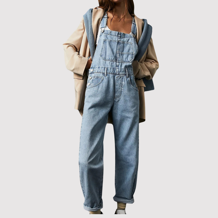 Tuta Salopette Donna in Denim Casual Spalline Regolabili