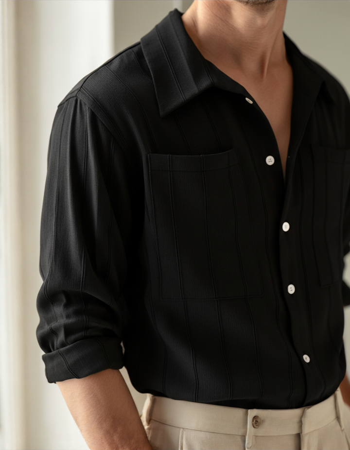 Camicia Uomo Cotone Comfort Stile Elegante Slim Fit