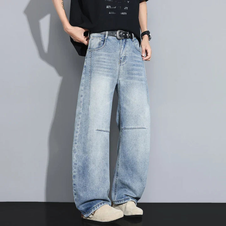 Jeans Uomo Gamba Larga Vestibilità Ampia
