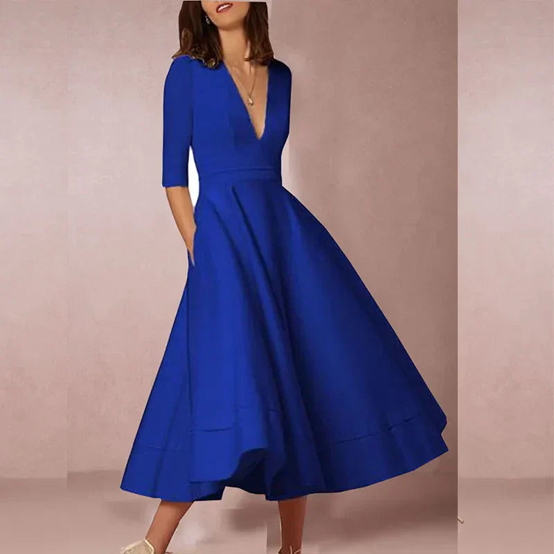 Abito Vintage Donna Gonna Svasata Linea A Elegante