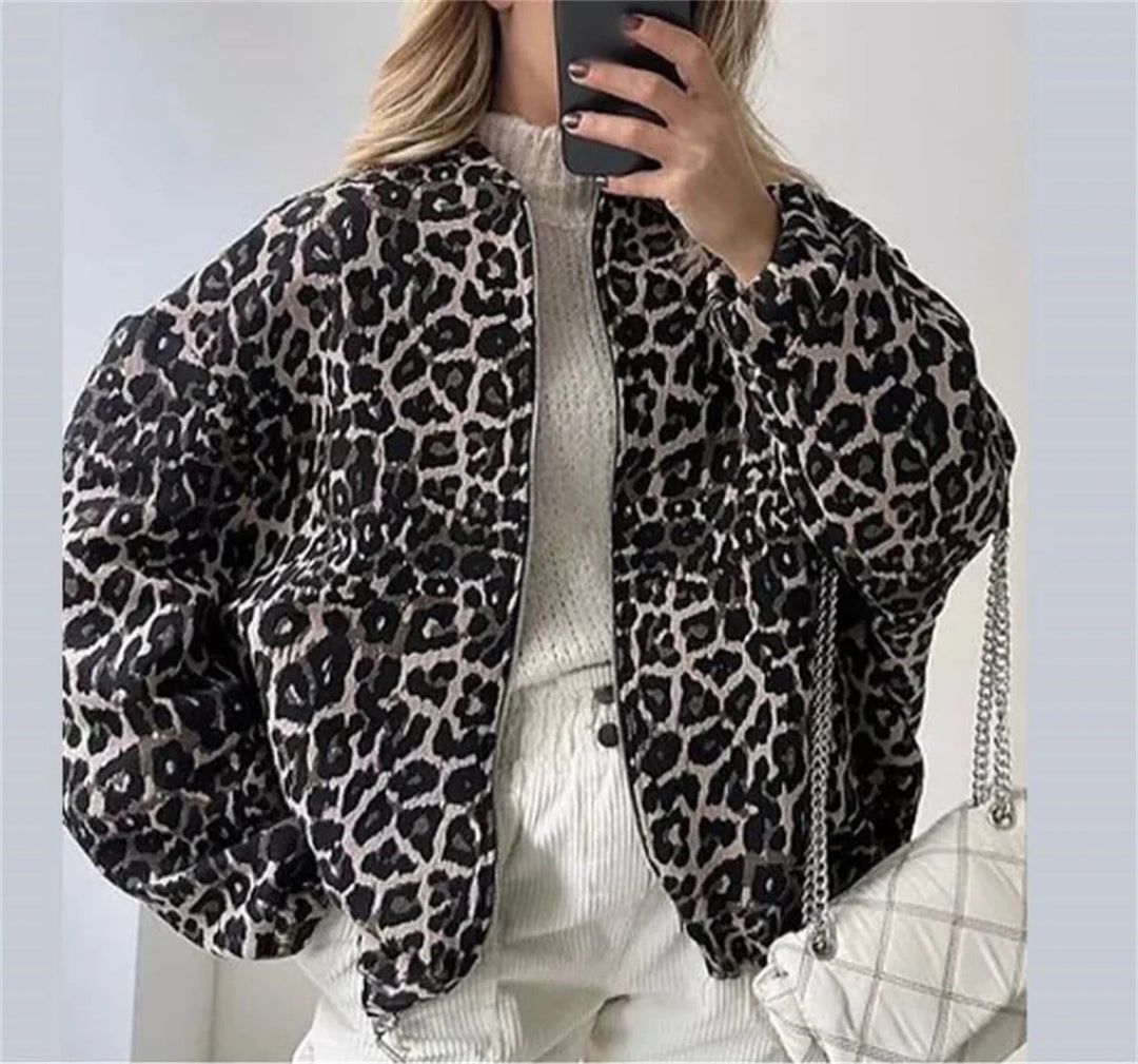 Giubbotto Bomber Donna Tessuto Stampato Vestibilità Regular