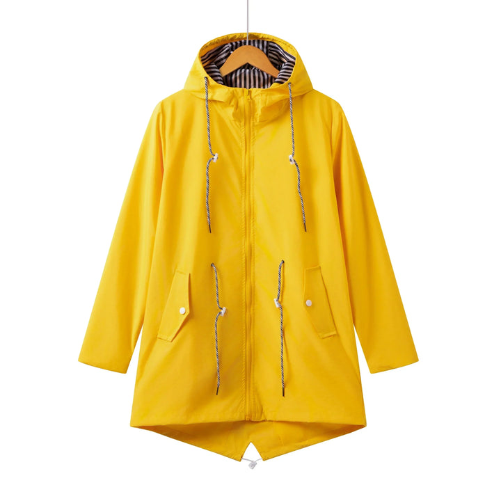 Trench Donna Impermeabile con Cappuccio Stile Casual